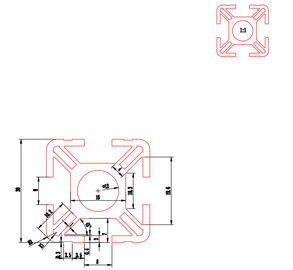 30x30 Aluminum Extrusion Profiles 0.93KG/M Weight Oxide Sandblasting